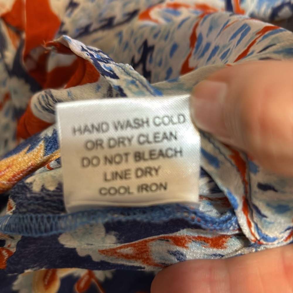 Floral Patchwork Blouse - Blue and Orange - Picture 9 of 9